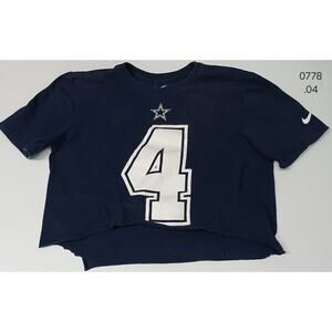 Nike Tee (Medium) Blue NFL Dallas Cowboys #4 Crop Shirt